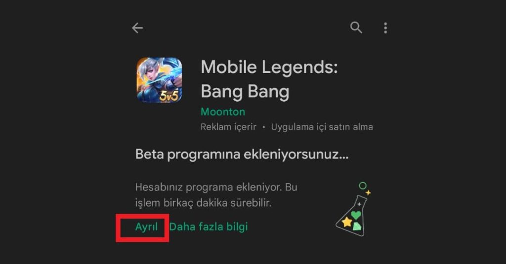mobile legends beta sürümden çıkma