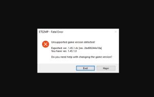 ets 2 unsupported game version detected hatası