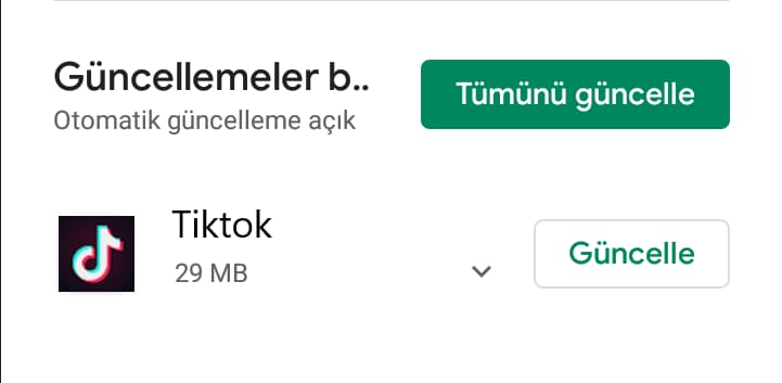 TikTok efektler gözükmüyor