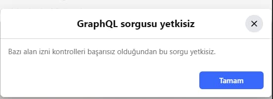 facebook graphql hatası