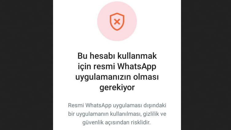 Bu hesabı kullanmak için resmi WhatsApp uygulamasının olması gerekiyor