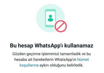bu hesap whatsapp'ı kullanamaz