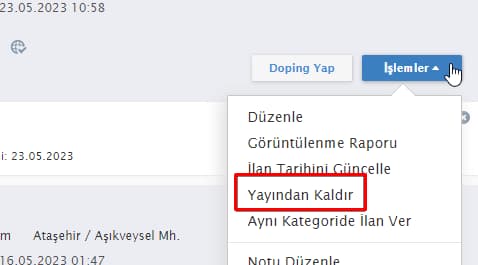 Sahibinden ilanı silip Tekrar yükleme