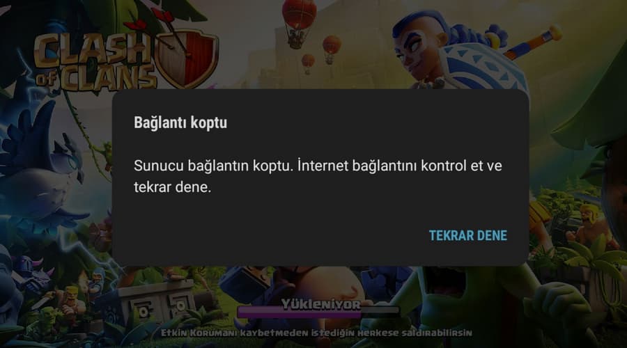 clash of clans bağlantı hatası