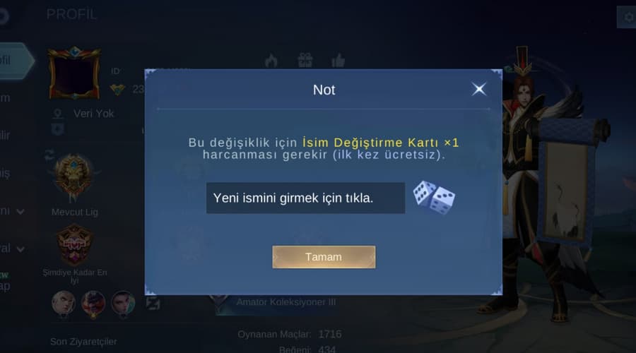 mobile legends isim değiştirme