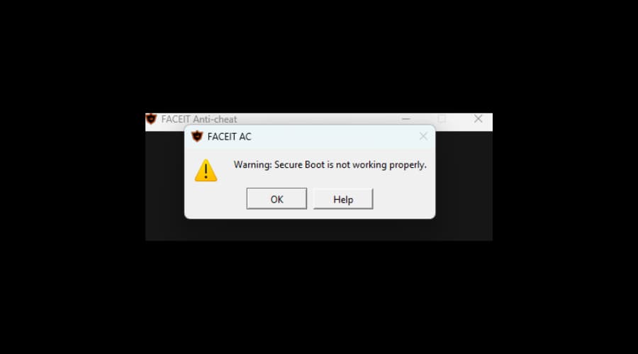 faceit secure boot hatası